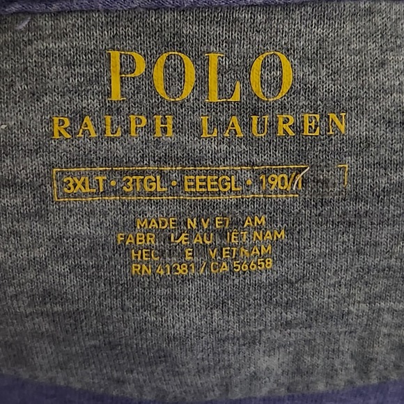 Polo Ralph Lauren Quarter Zip Pullover Sweater Mens 3XLT Periwinkle Cotton Blend - Picture 4 of 10